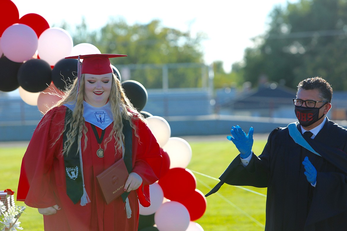 Emry Dinman/Columbia Basin Herald 
 Othello High School ushered off its 2020 graduates with an unorthodox ceremony.
