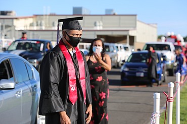 Emry Dinman/Columbia Basin Herald 
 Othello High School ushered off its 2020 graduates with an unorthodox ceremony.