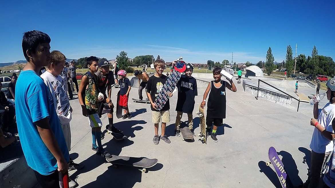 Particpants celebrate a great week of riding at the 2020 7th Ave Skatepark clinic June 22-26. (Photo provided by Jesse Vargas)