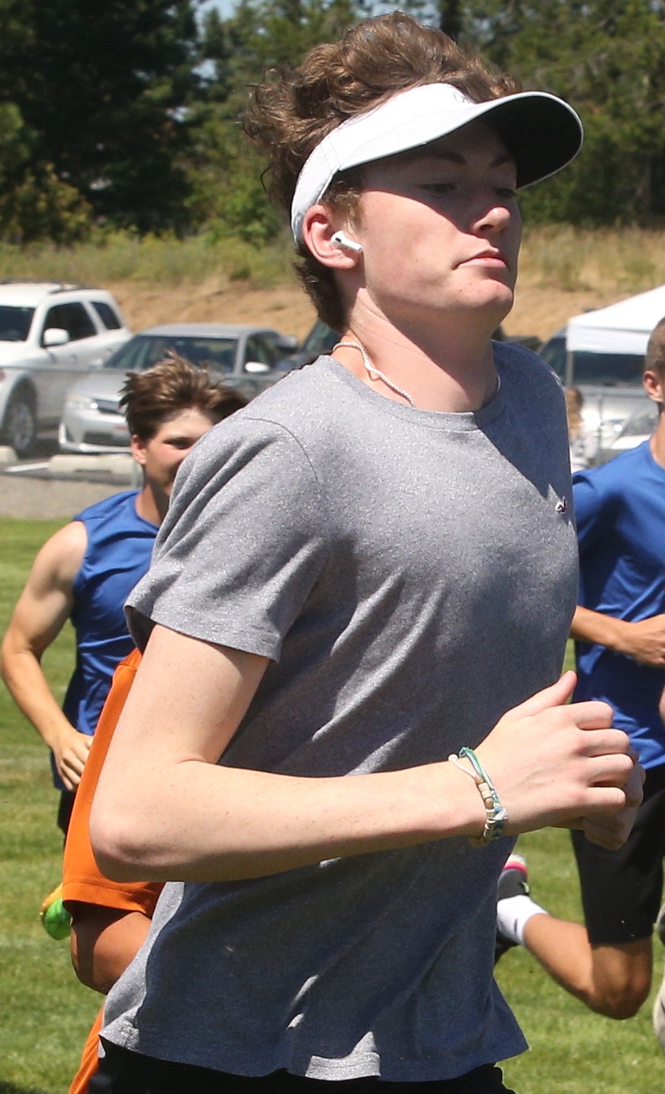 JASON ELLIOTT/Press 
 Lance Gilmor of Coeur d'Alene gets off the starting line during Saturday's Run to Summer fun run in Spirit Lake.