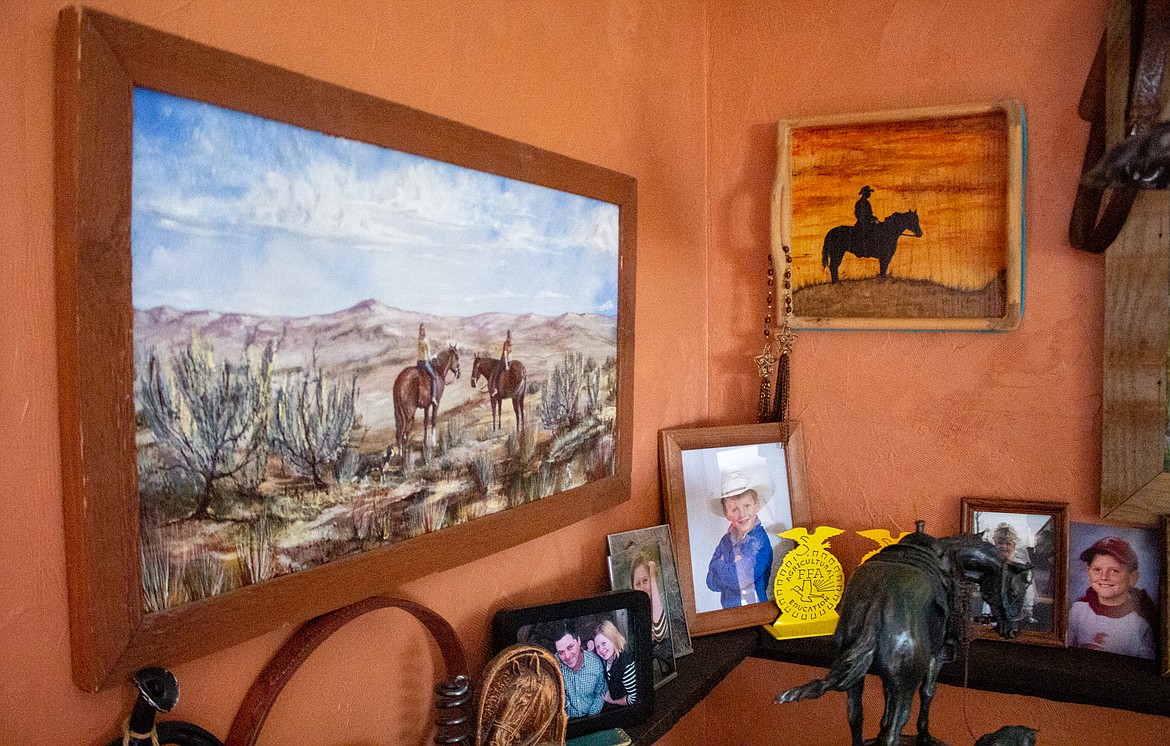 Art, like the painting of her two daughter on horseback on the left, has always been a key part of Gaynor Edwards’ teaching style since entering the education field, helping her to better connect with her students.