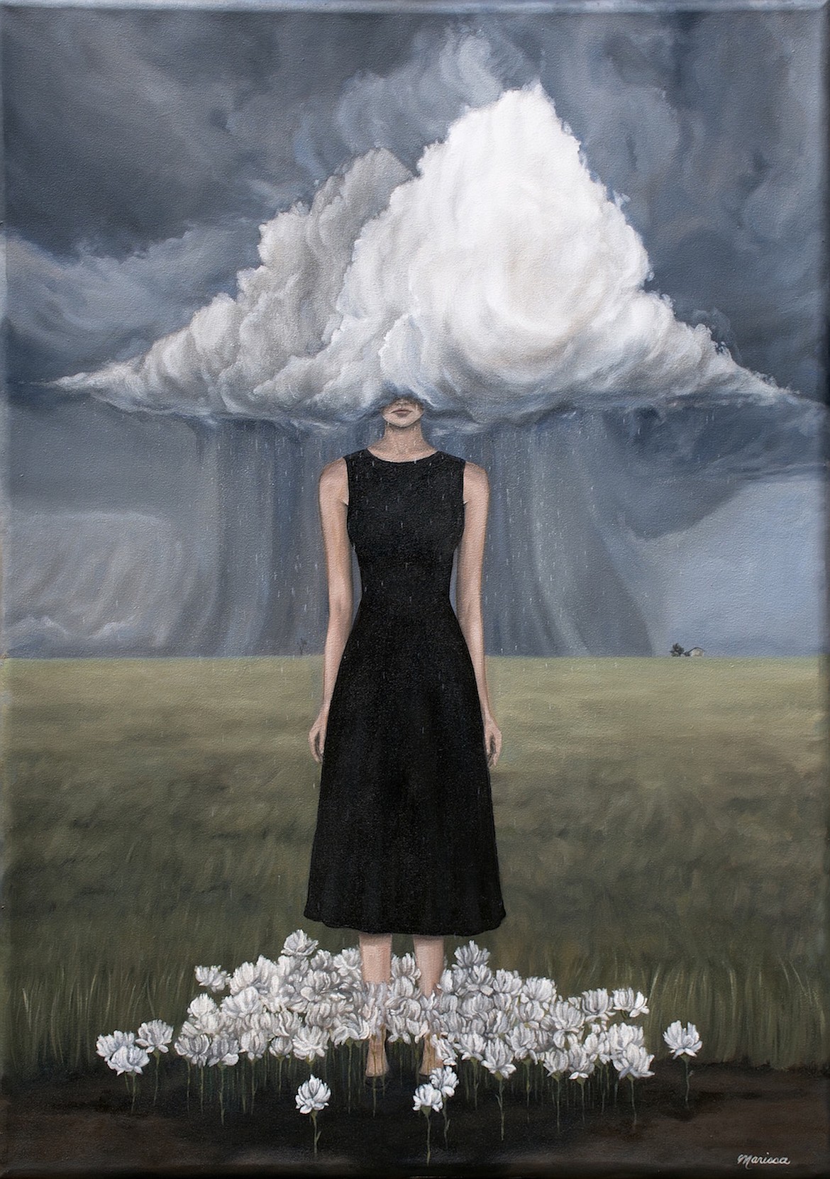 One of Marissa Strickland’s paintings titled “No Rain, No Flowers.”