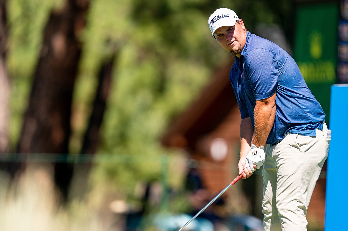 Lakeland High product Derek Bayley eyes the fairway before teeing off in the PGA Tour’s Barracuda Championship in Truckee, Calif., on Thursday.
