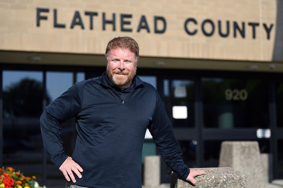 Sean Sullivan, Flathead County’s victim advocate for the Children’s Advocacy Center, outside the Flathead County Justice Center in Kalispell on Wednesday, July 29. (Casey Kreider/Daily Inter Lake)