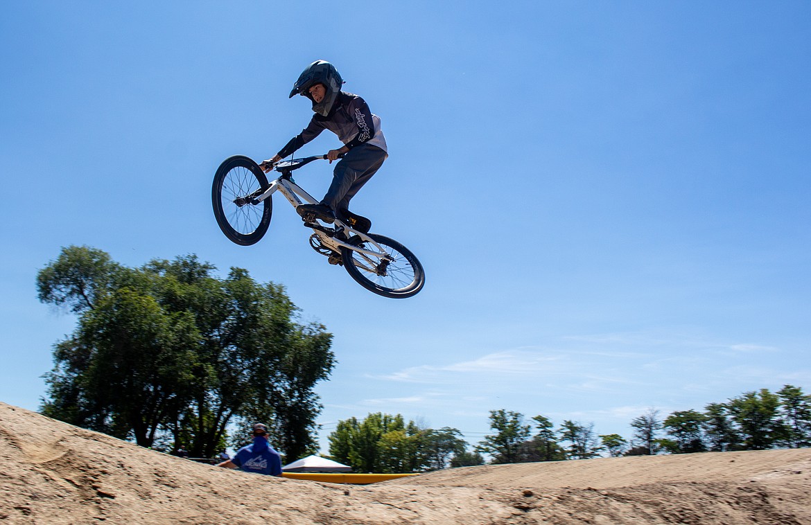 Casey McCarthy/Columbia Basin Herald 
 Riders of all ages soared across the track in Moses Lake on Sunday afternoon as Moses Lake BMX hosted a single-point race event.