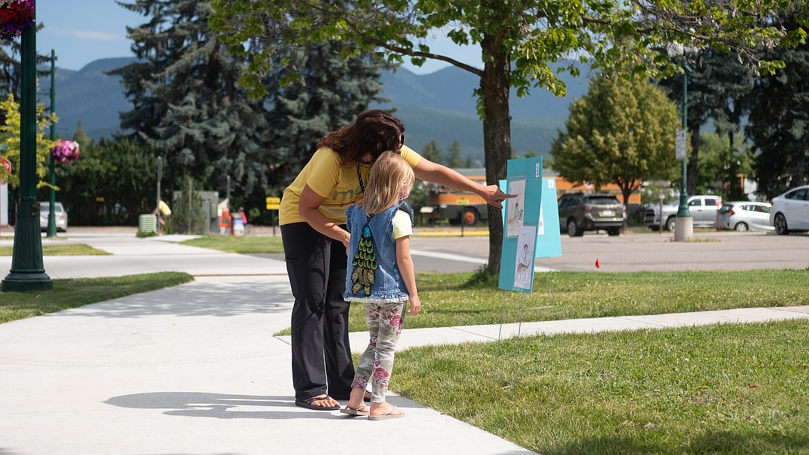 The Whitefish Community Library has been offering up Storytime Stroll, where families can follow a book either with librarian Mary Drew Powers or on their own. (Daniel McKay/Whitefish Pilot)