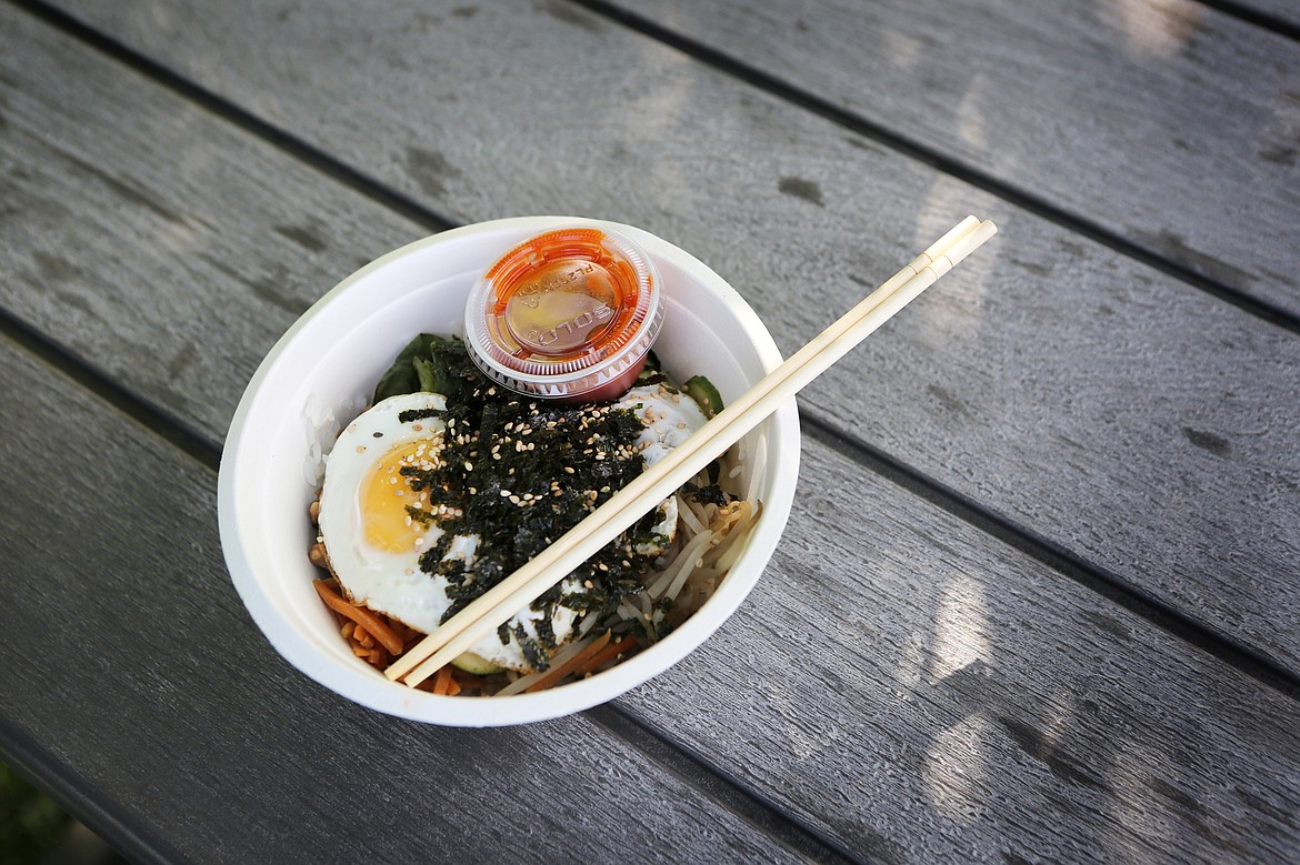 A bibimbap bowl by Seoul Food is pictured at Bonsai Brewing Project in Whitefish.