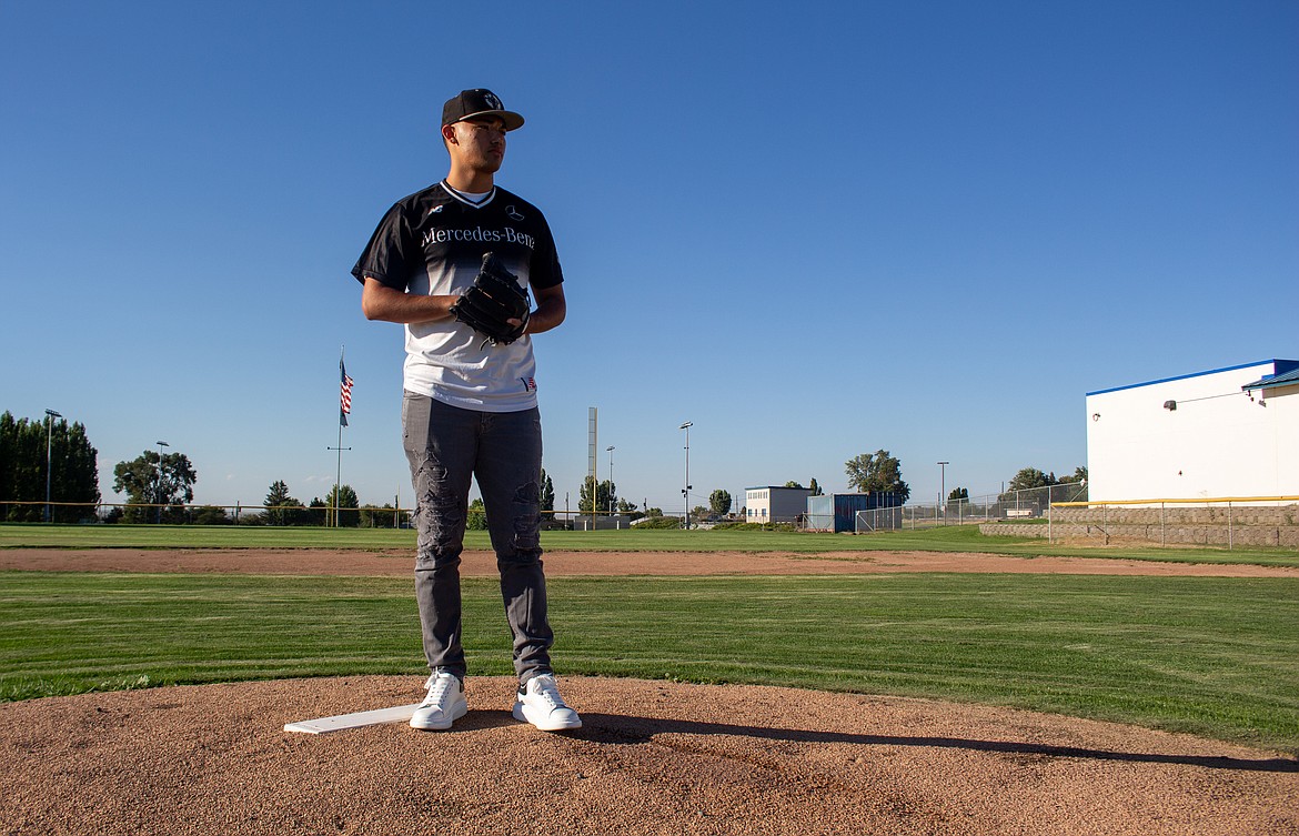 Casey McCarthy/Columbia Basin Herald
With Mercedes-Benz college prep summer baseball team, Ryan Arredondo got to face up against the level of talent he’ll face next season in college.