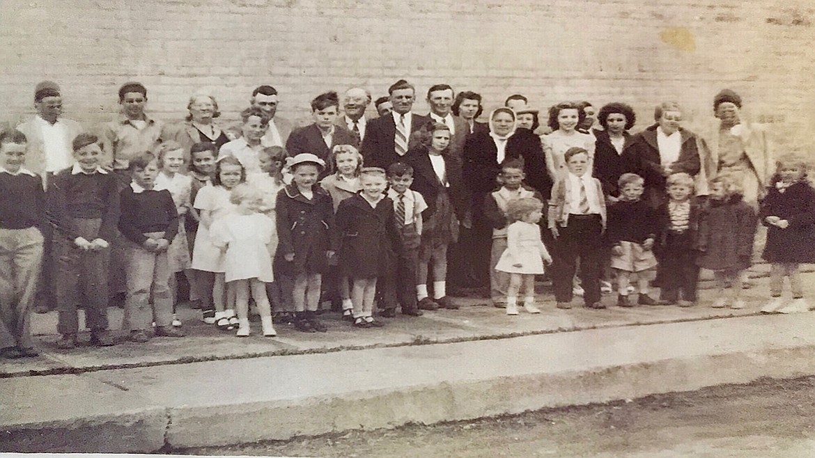 The original congregation of New Life Church in 1946, in front of the Odd Fellows Hall on 1st Street East in Polson. (Photos provided)