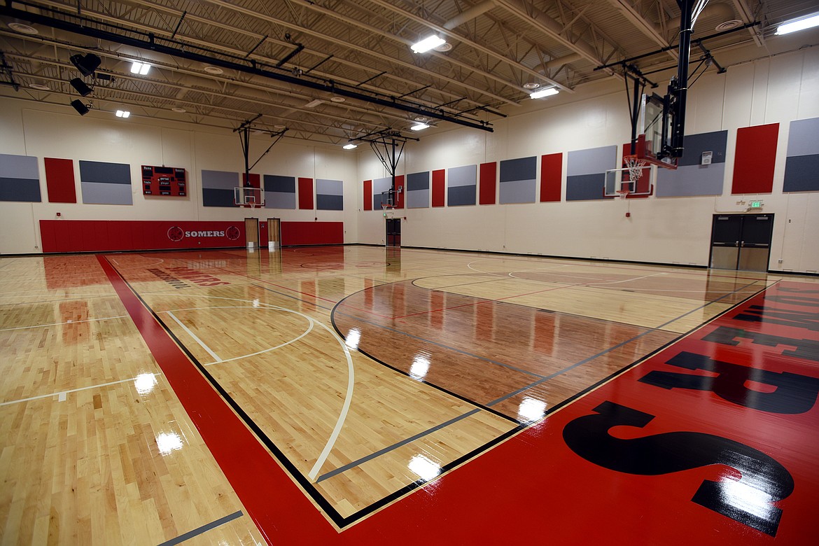 The gym at the new Somers Middle School is a major improvement from flooring type to ceiling height.