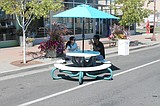 Swapping cars for tables brings people downtown