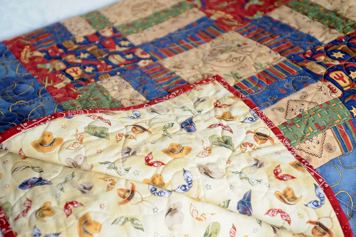 A detail shows one of Orry Nail’s quilts. (Matt Baldwin/Daily Inter Lake)