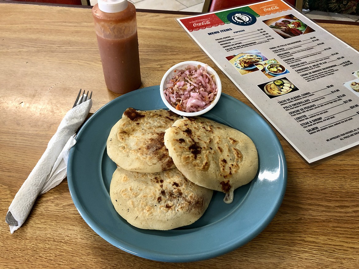Pupusas and curtido for lunch at El Chele, a Salvadoran restaurant in Moses Lake.
