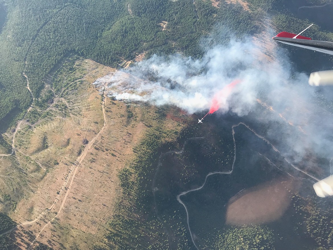 An aerial view of the Swede fire taken in the late afternoon of Aug. 19. The cause remains under investigation, but officials said they had ruled out lightning. (Photo courtesy AA92T)