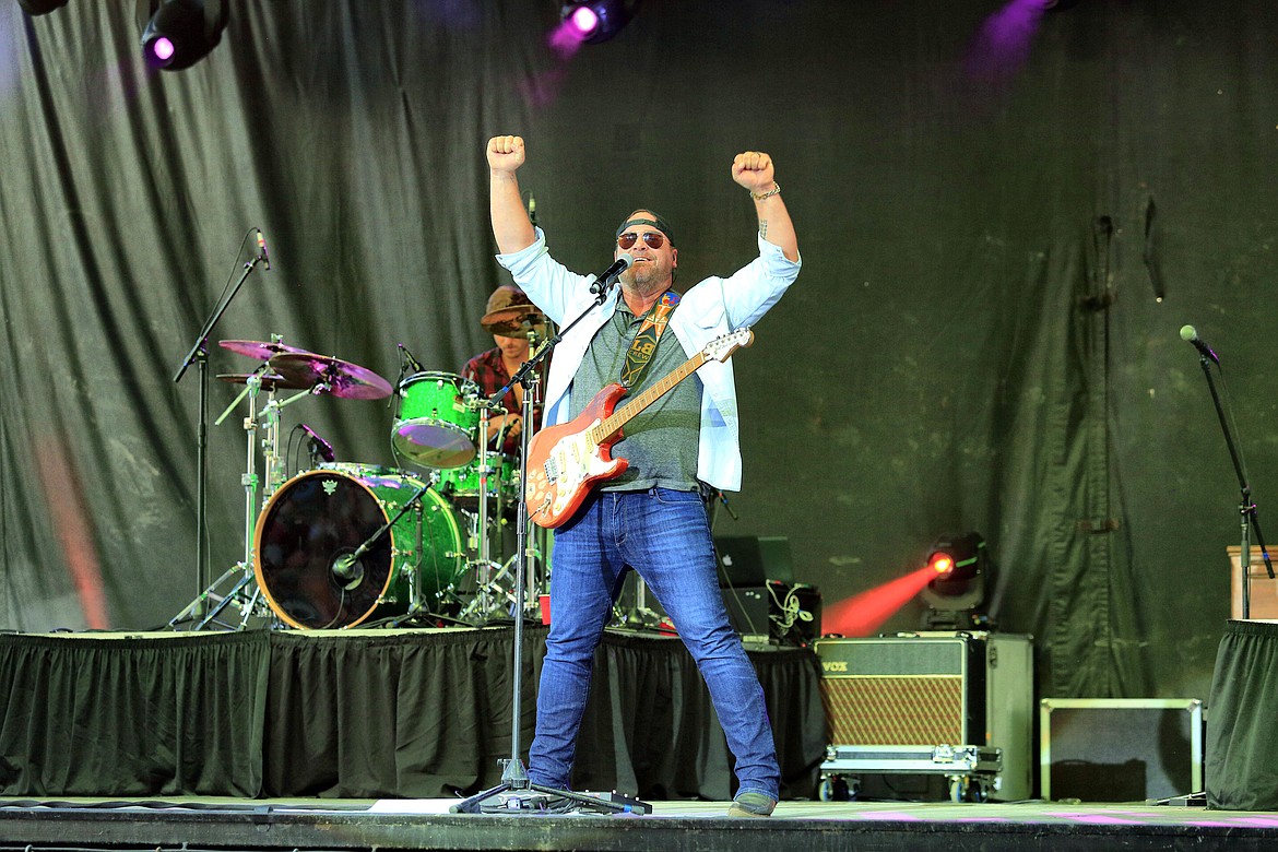 Lee Brice brought his energetic brand of country music to the Northwest Montana Fair Wednesday night. The show opened up with Flathead’s Got Talent winner, the Groove Rider. The show continued with the Copper Mountain Band before Brice and his  band kept the packed crowd dancing to the grooves of his many of his hit songs. (Photo by Patrick Booth/Mystic Creek Studios)