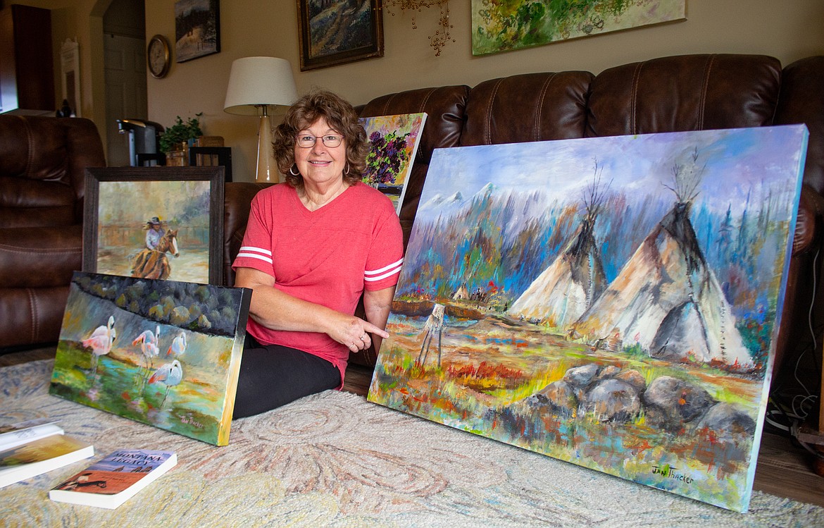 Casey McCarthy/Columbia Basin Herald
Moses Lake artist Jan Thacker focused on her home state of Montana for her art pieces that will displayed next month at the Phillips Studio and Gallery in Kalispell, Montana.