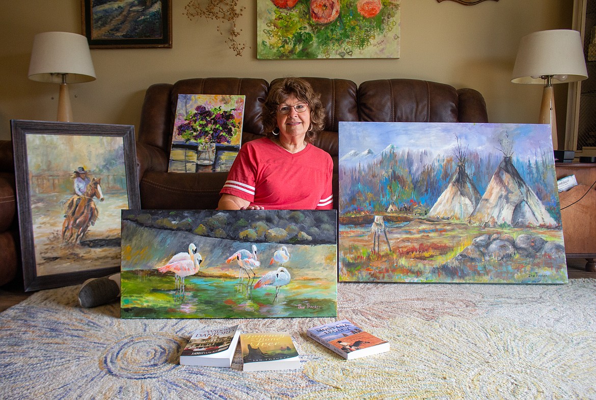 Casey McCarthy/Columbia Basin Herald
Moses Lake artist Jan Thacker focused on her home state of Montana for her art pieces that will displayed next month at the Phillips Studio and Gallery in Kalispell, Montana.