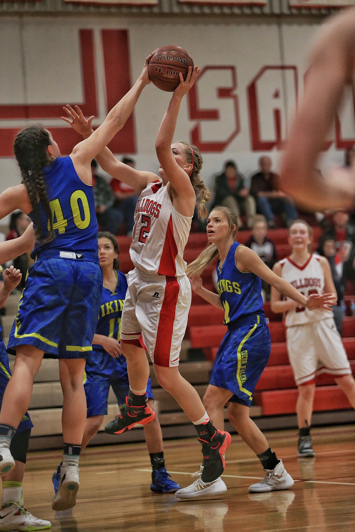 (File photo courtesy of JASON DUCHOW PHOTOGRAPHY)
Then-Sandpoint senior Madi Schoening plays in a game against Coeur d’Alene on Jan. 30, 2016.