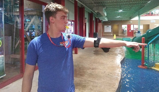 Triple Play Family Fun Park’s Raptor Reef closed to the public March 25 following Gov. Brad Little’s stay-at-home orders, but remained open to hotel guests. The pools closed to hotel guests Monday. Pictured: Lifeguard Kade Palmer.