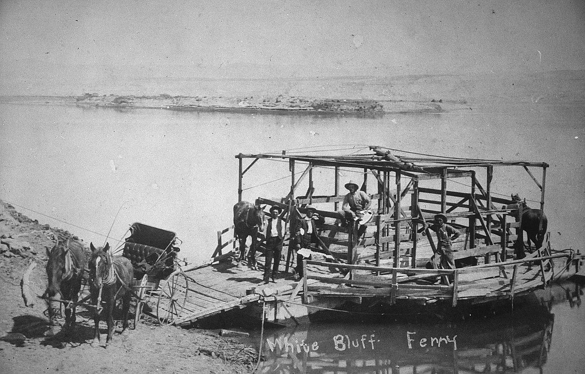 In 1909, the White Bluffs Ferry was powered by horses.