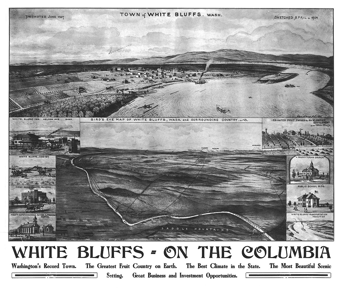 This poster from 1909 promoted White Bluffs as the place to live.