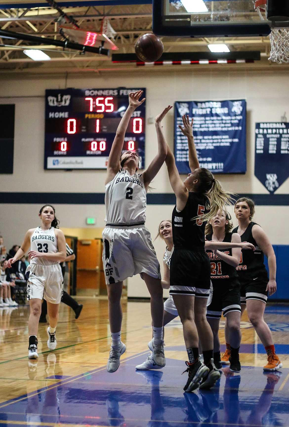 Photo by MANDI BATEMAN 
 Baylee Blackmore scored 10 points against Priest River High School.