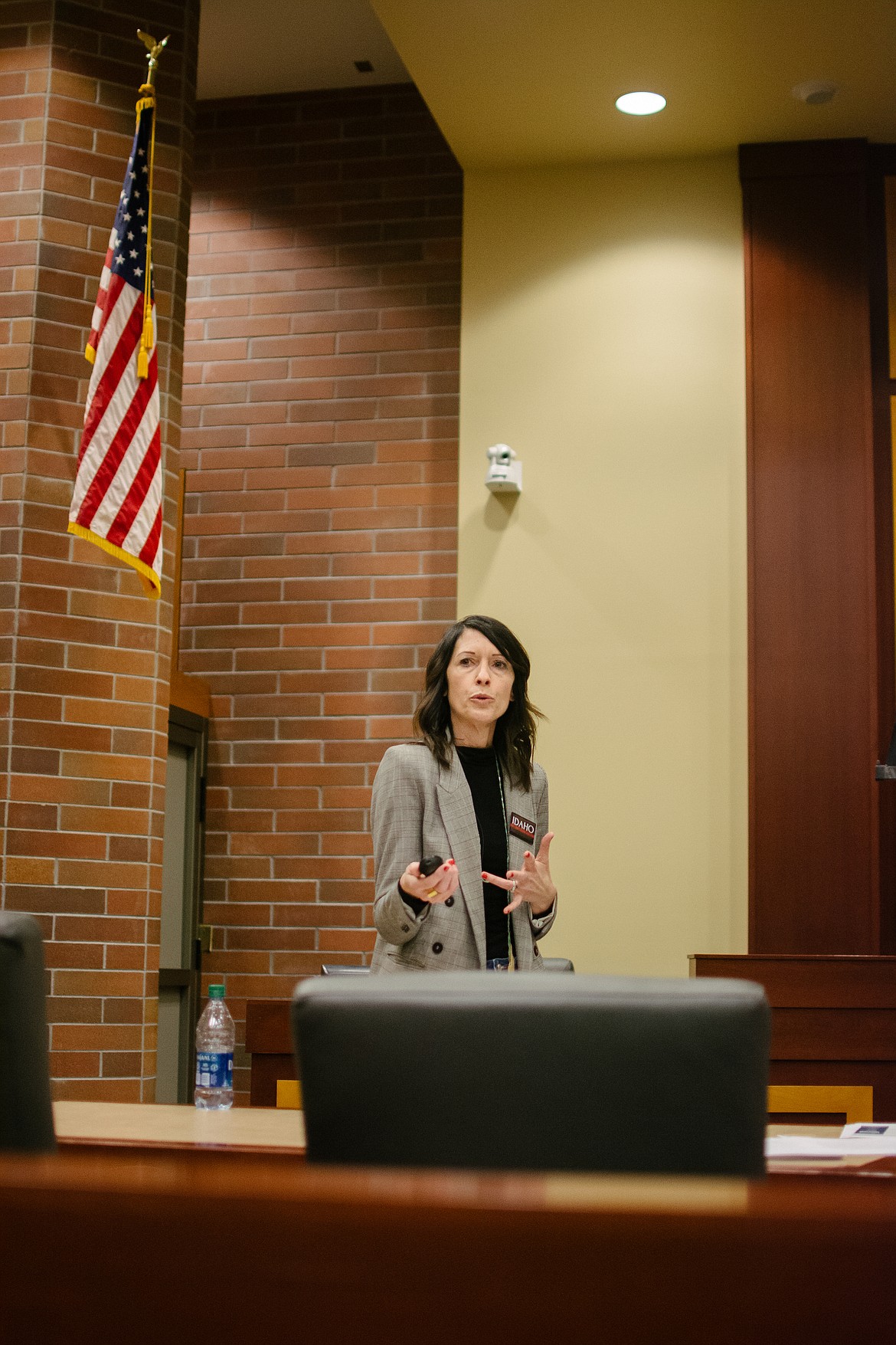 Jennifer Zielinski, Executive Director of the Idaho Anti-Trafficking Coalition, explains how human traffickers use force, fraud, and coercion to trap victims. Zielinski is on the forefront of advocating for victims rights and has established an outpatient clinic in southern Idaho. (Photo by Richard Pathomsiri/The Argonaut)