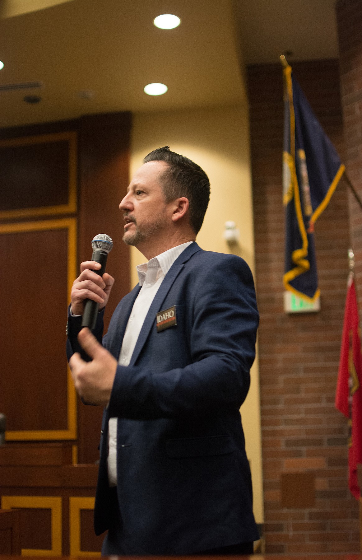 Kevin Zielinski, Program Manager at the Idaho Anti-Trafficking Coalition, presents a workshop on human trafficking to students and the general public at the University of Idaho Menard Law Building. (Photo by Richard Pathomsiri/The Argonaut)