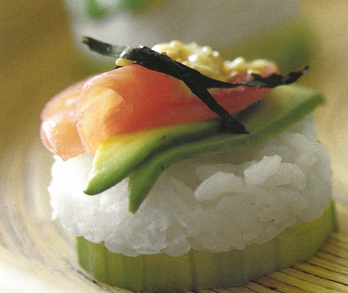 “Mock sushi” is a delectable take on the real thing — and you can make it at home for a dazzling hors d’oeuvre.