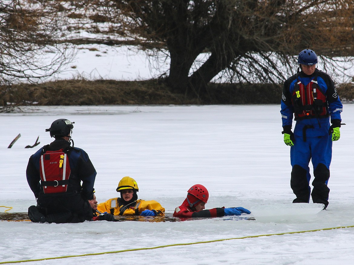 The instructors gave the firefighters different scenarios in which to practice.