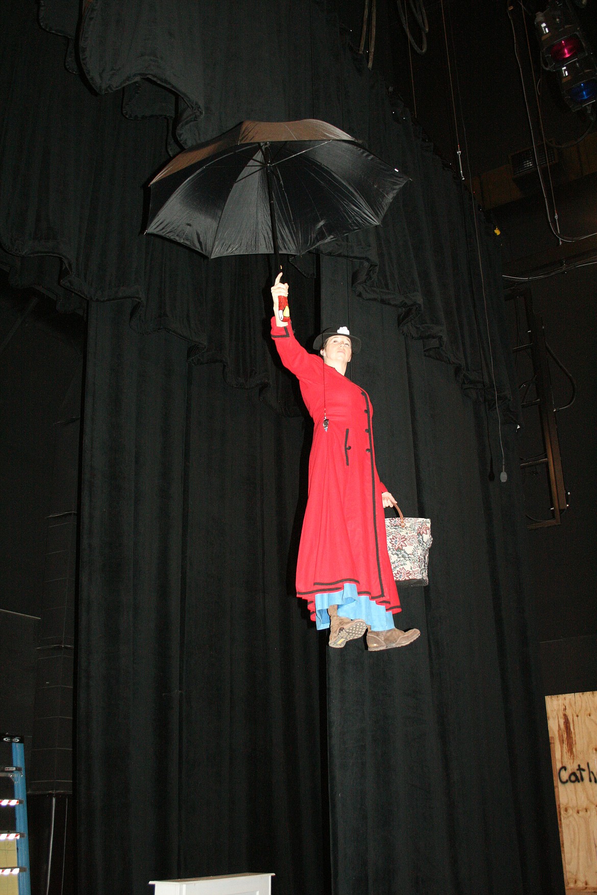 Mary Poppins (Stephanie Moore) arrives to take up her job at the Banks house, and save the Banks family. The Quincy Valley Allied Arts production opens Feb. 20.