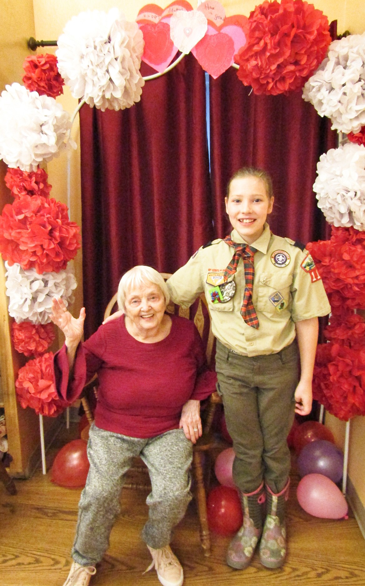 The restorium was brightly decorated for residents on Valentine’s Day.