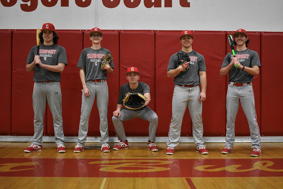 Sandpoint baseball was just two runs away from a trip to state last year and this group of five seniors is determined to get the Bulldogs back to the big dance. Pictured (from left): Anthony Arroyo, Ethan Edlund, Carter Envick, Tyler Lehman and Conrad Becker.