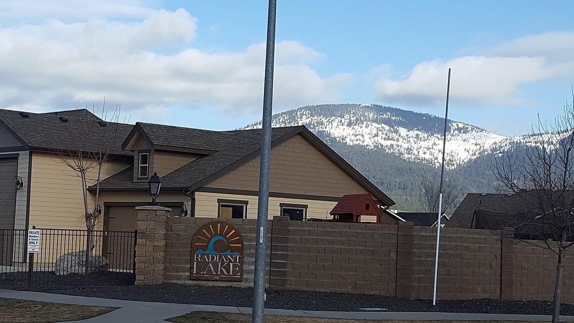 One of the entry points of the Radiant Lake gated community in Rathdrum.