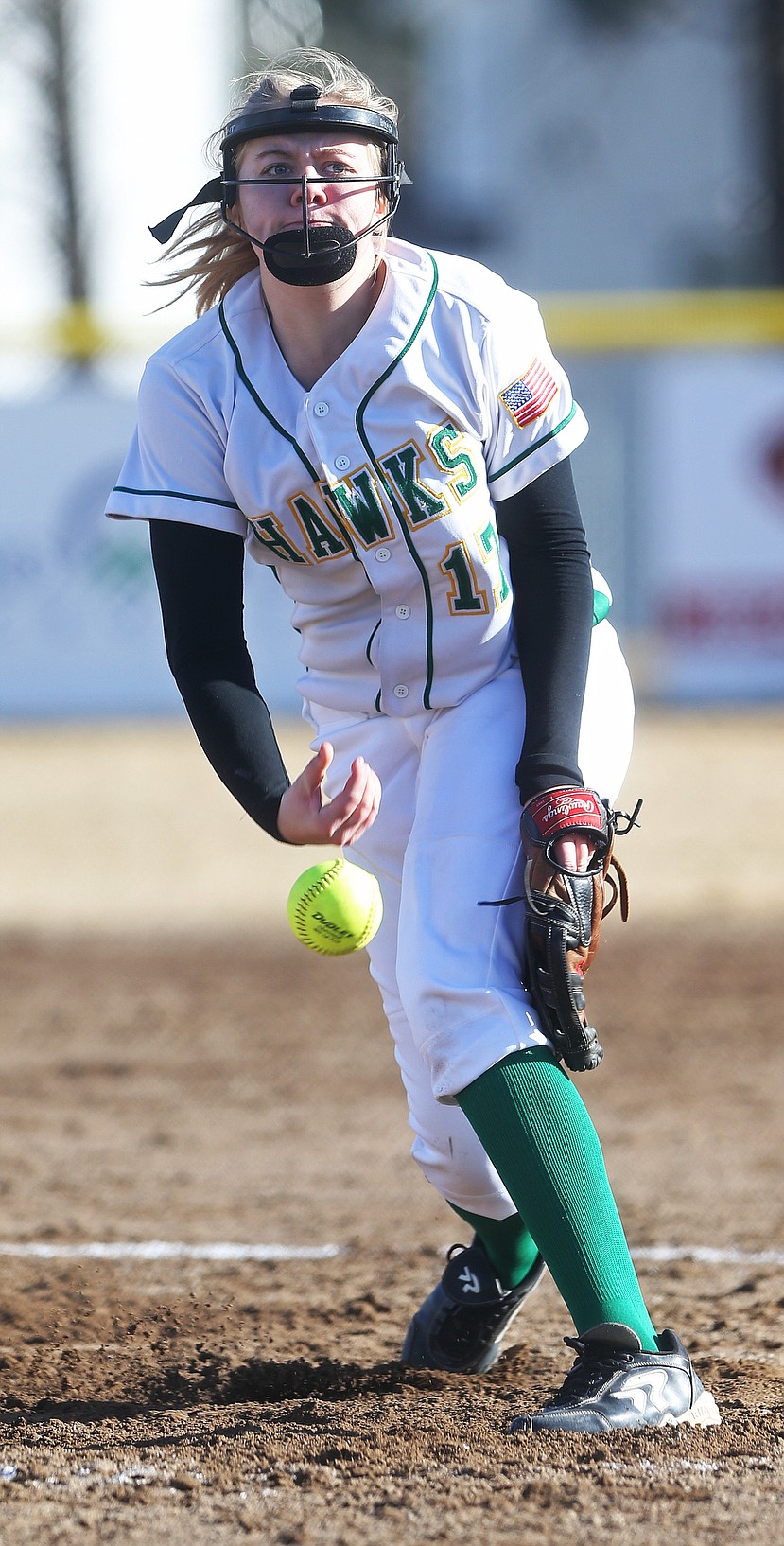 Lakeland High’s Haylee Smit delivers a pitch against Lewiston.