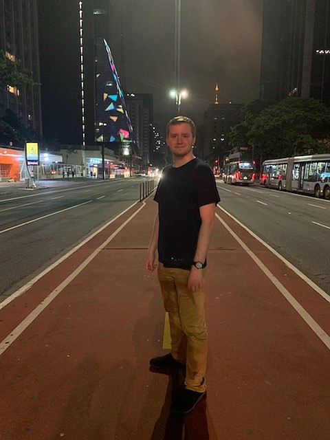 Nick Oetken in Paulista Avenue in Sao Paolo, Brazil last February.