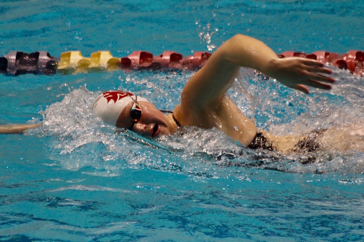 Sandpoint grad Payton Bokowy swims in the Pac 12 Championships earlier this year. Bokowy wrapped up her sophomore season at WSU recently.