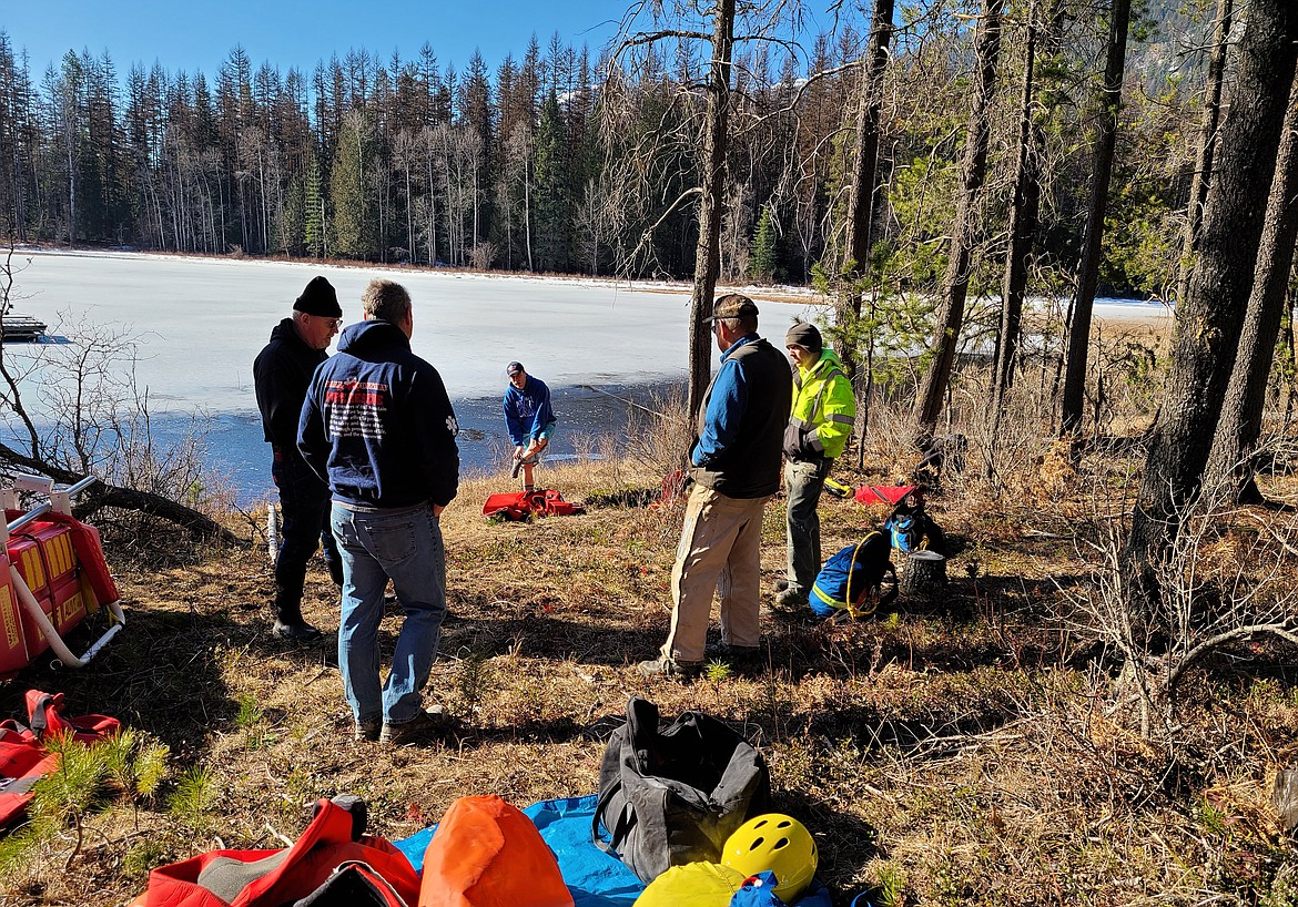 It was a sunny Saturday as the Hall Mountain firefighters prepared to take to the ice to train.