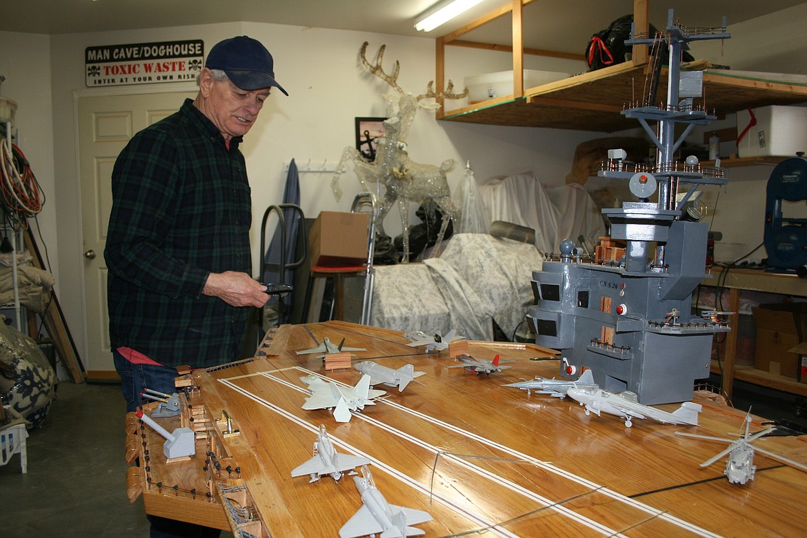 Robin Major built a replica of the USS Bennington, the aircraft carrier that was one of his favorite ships.