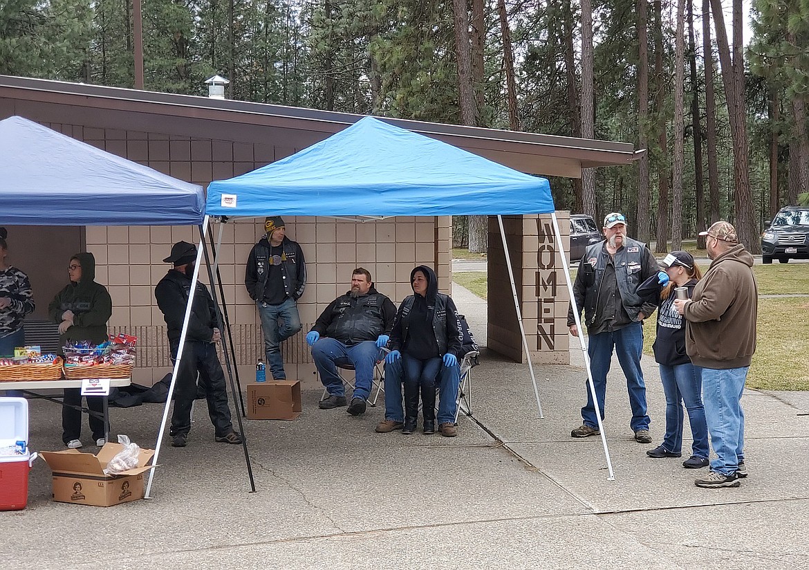 Members of the Bikers Against Teenage Addiction and Abuse (BATAA) North Idaho club, Snapper, hopped off their motorcycles and showed truck drivers some love last weekend at the Huetter Rest Area. (Courtesy photo)