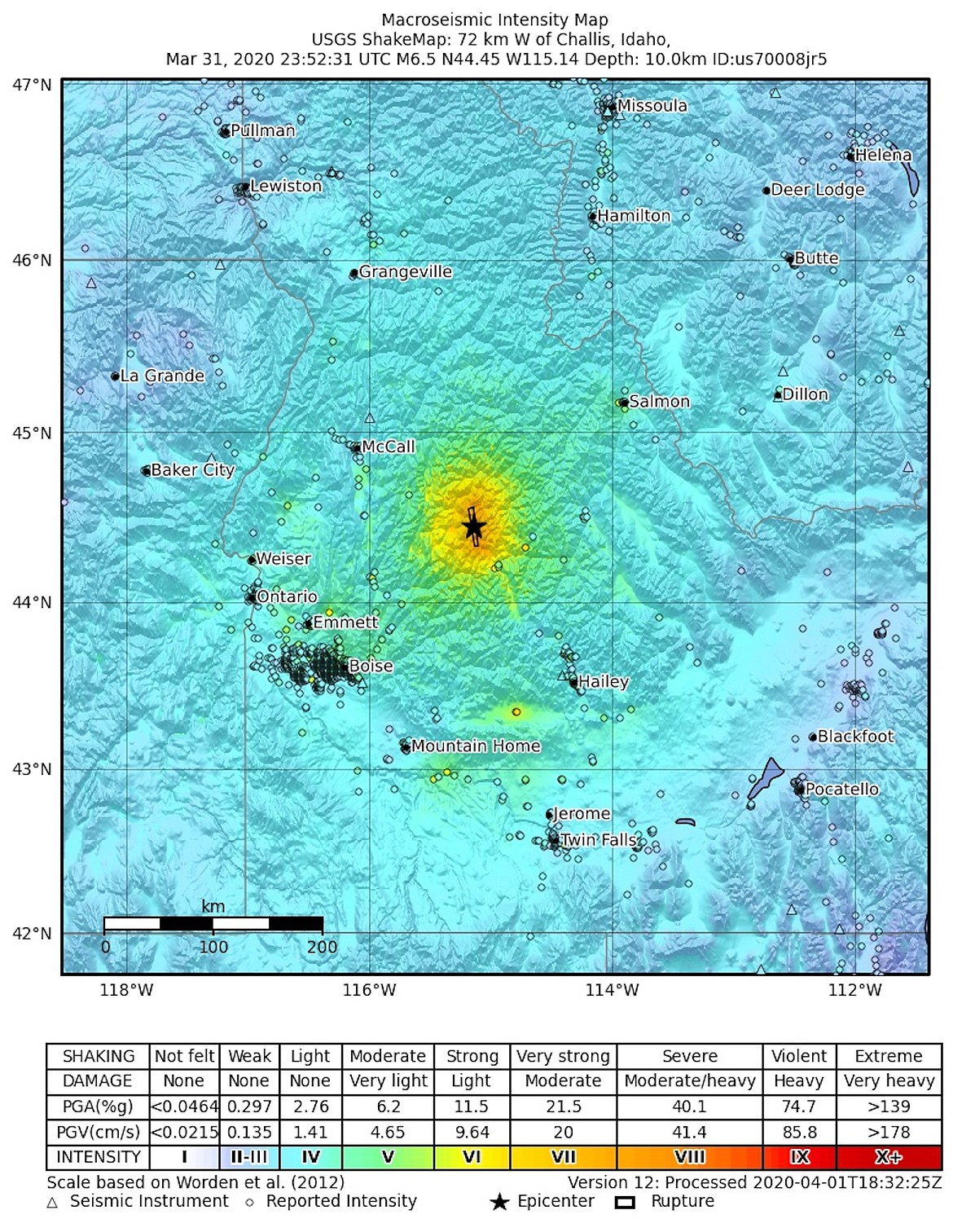 (Image courtesy U.S. GEOLOGICAL SURVEY)
More than 40 aftershocks were recorded following Tuesday’s earthquake in southern Idaho.