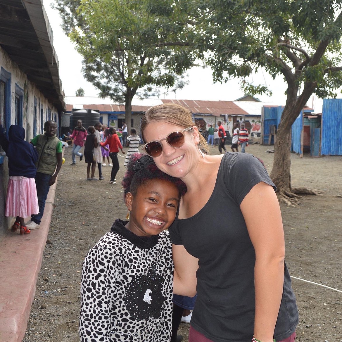 Jennie Buley with one of the kids in Start Small in Nakuru, Kenya.