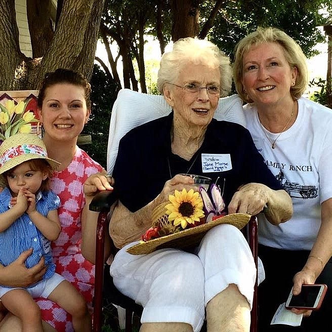 These four generations of Janes are a source of inspiration for Sara Jane Ruggles’ love of preserving family legacies. Pictured here are her grandmother, Jane Morse (center right), her mother, Sandra “Samm” Jane Haight (right), Ruggles (left center) and her daughter, Emmeline Jane Ruggles. The photo was taken at the 150-year celebration of the Morse Family ranch in Elk Grove, Calif. in 2016.