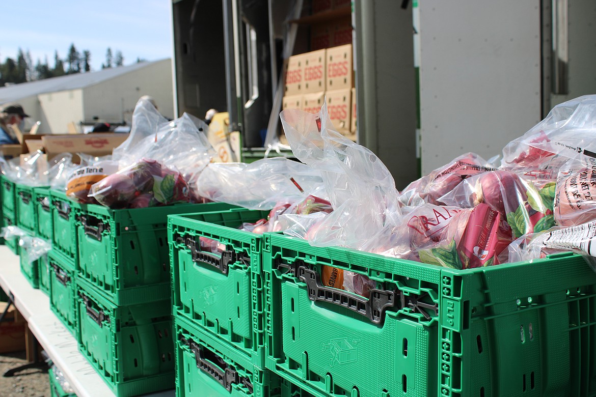 Fresh produce and eggs were just a sample of the many items available during Wednesday’s emergency food delivery.