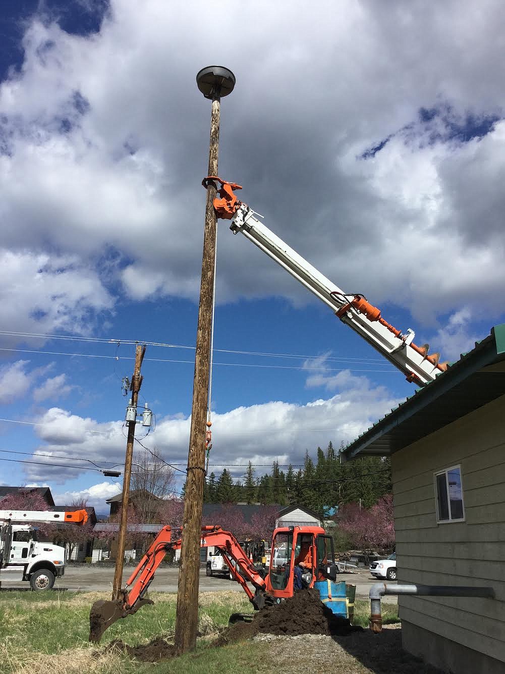 Kootenai Electric Cooperative workers installed an osprey nesting platform Thursday after a nest caused a pole-top fire and knocked out power Wednesday night in the Kidd Island Bay area. Neighbors (and birds) are pleased with KEC's work to keep the osprey safe. (Photo courtesy of Kootenai Electric Cooperative)