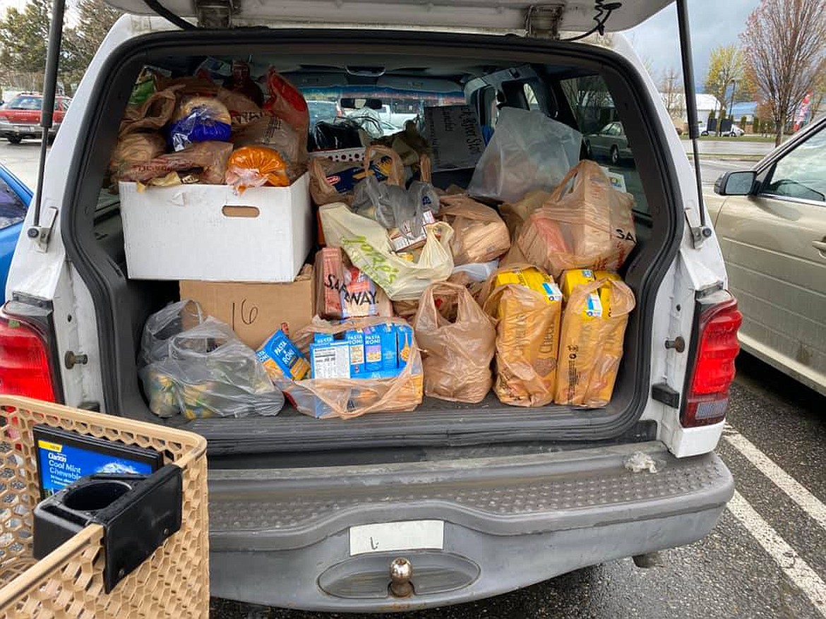 A photo of the many items that were donated as part of Come Together, North Idaho’s recent food drive.