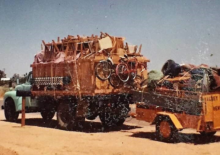 Shane Florea’s mother’s truck on the big move out of California to North Idaho to begin her new life with Shane and his four siblings circa 1965.