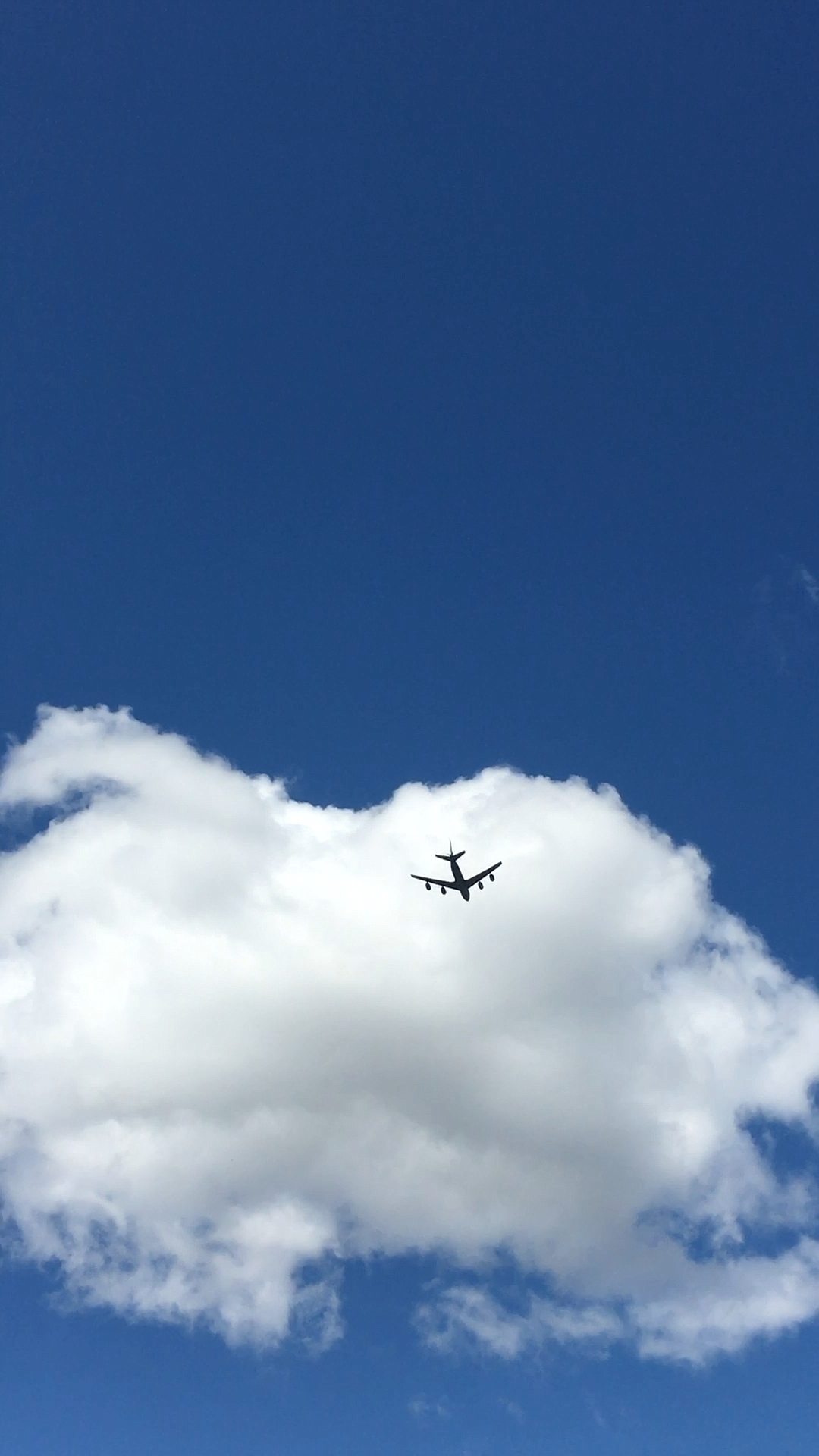 Judith Yancey captured this photo of a Fairchild Air Force Base tanker as it flew over Coeur d’Alene at 1:46 p.m. today.