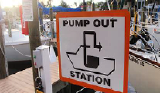 Universal Pump Out sign indicating available services.