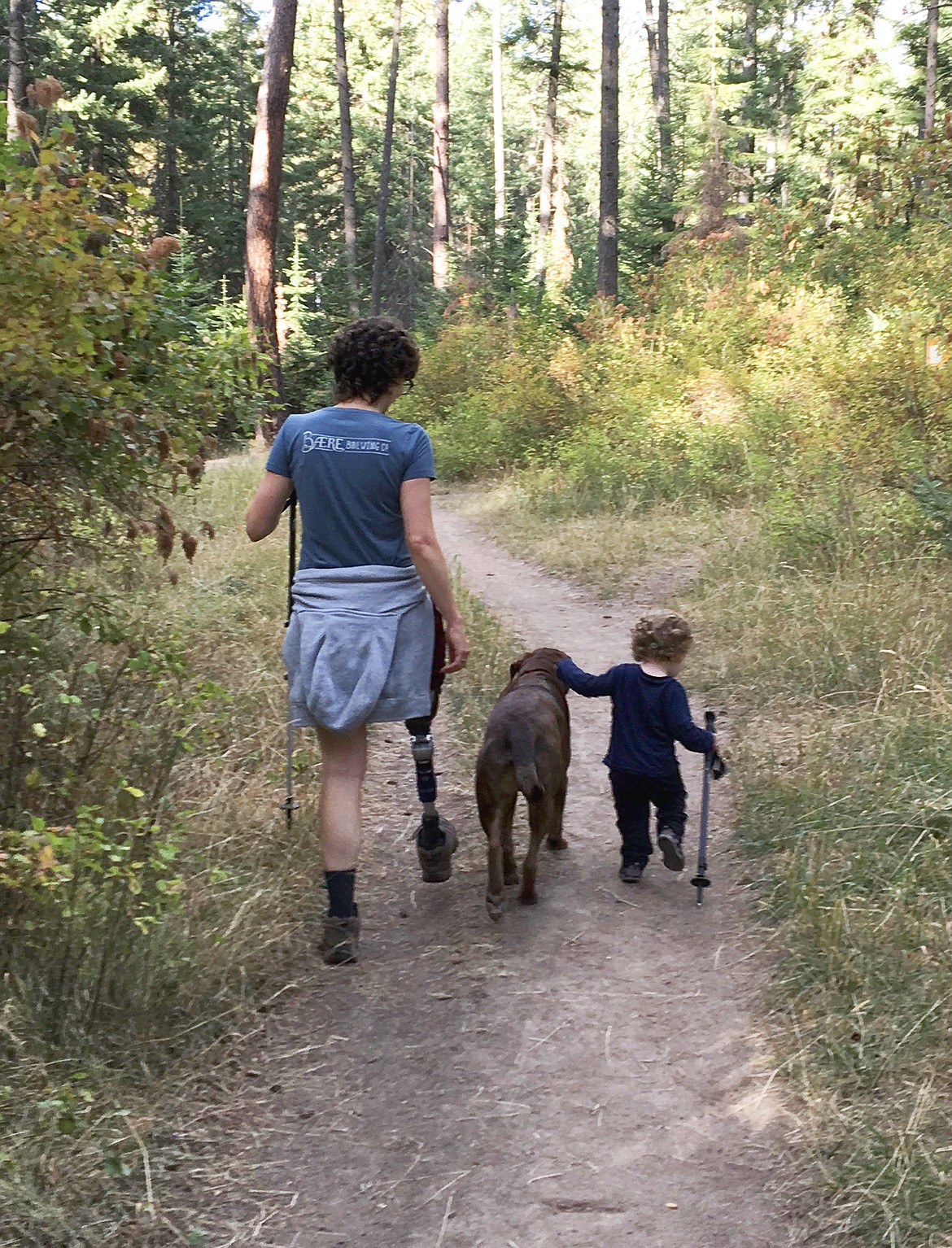 Photo courtesy Jenny Gray 
 Jenny Gray and son Dillion follow a trail together on one of their family outlings in Idaho.